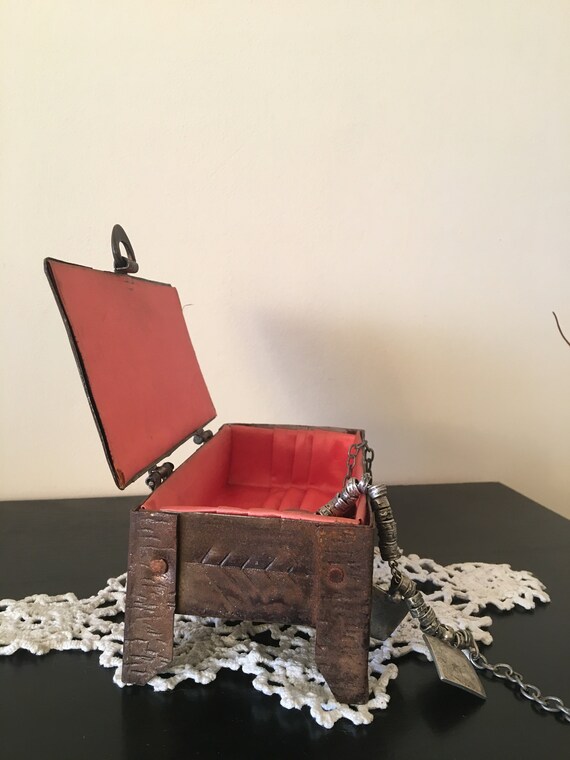 Metallic jewelry box, Box, Vintage metallic Box, … - image 1