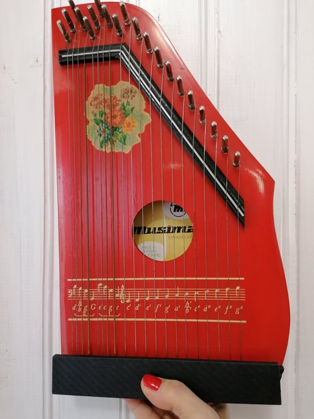 Vintage Zither, Folk Musical Instrument, German Harp by Jubel Töne