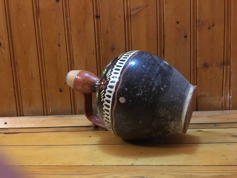 Vintage pitcher Old jug A rural pitcher earthen jug Ceramic jug,Antique pitcher Craft pitcher Hand-painted pitcher Clay pitcher