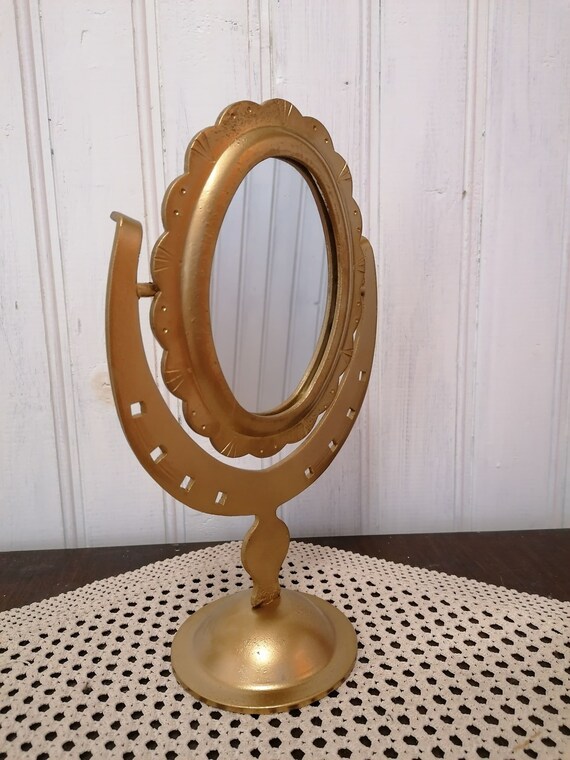 Makeup Mirror With Stand Antique Mirror on a Stand Vintage