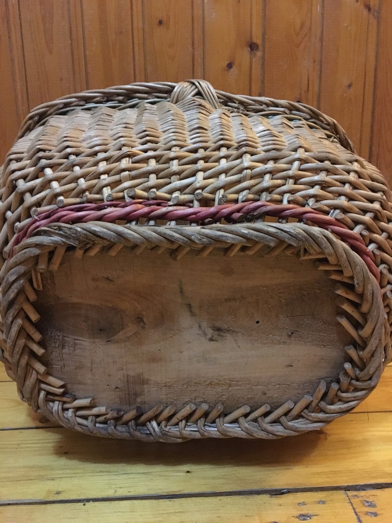 Folklore basket Vintage basket Antique basket Basket Hand basket Old basket Home dekor Rustic farmhouse,Garden basket