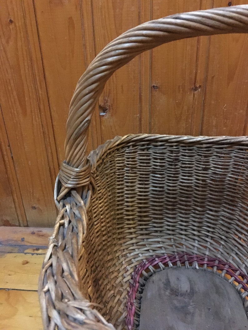 Folklore basket Vintage basket Antique basket Basket Hand basket Old basket Home dekor Rustic farmhouse,Garden basket
