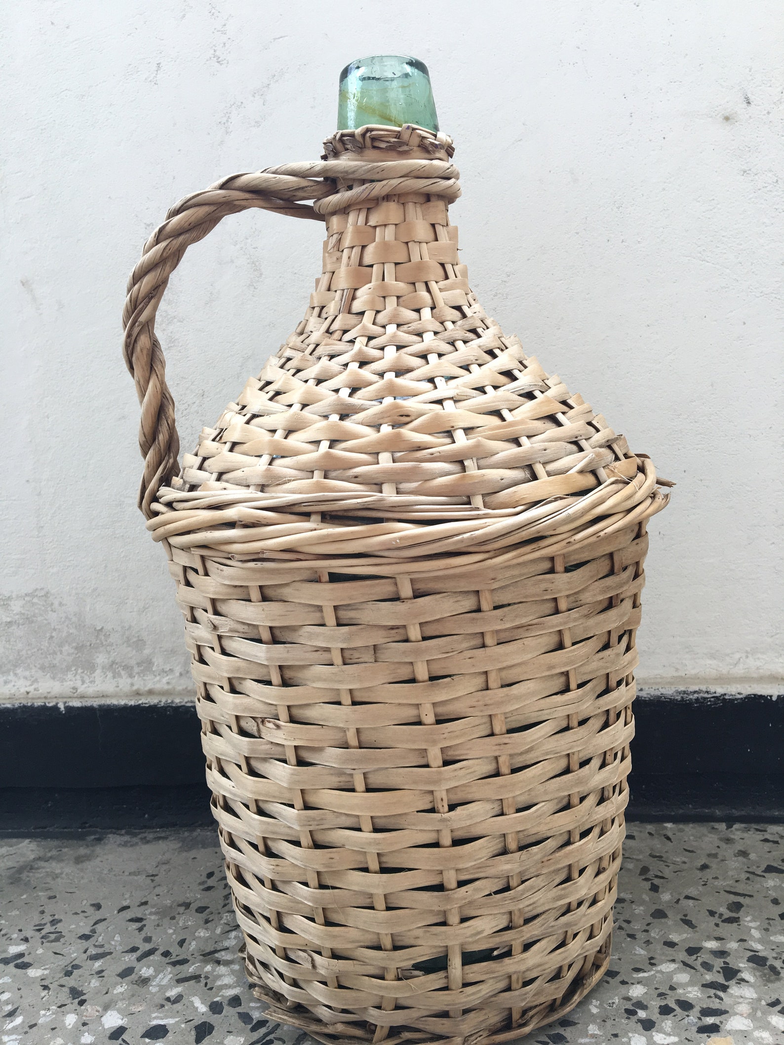 Vintage Bottle Old Wine Bottle Wicker Bottle Wrapped in Etsy