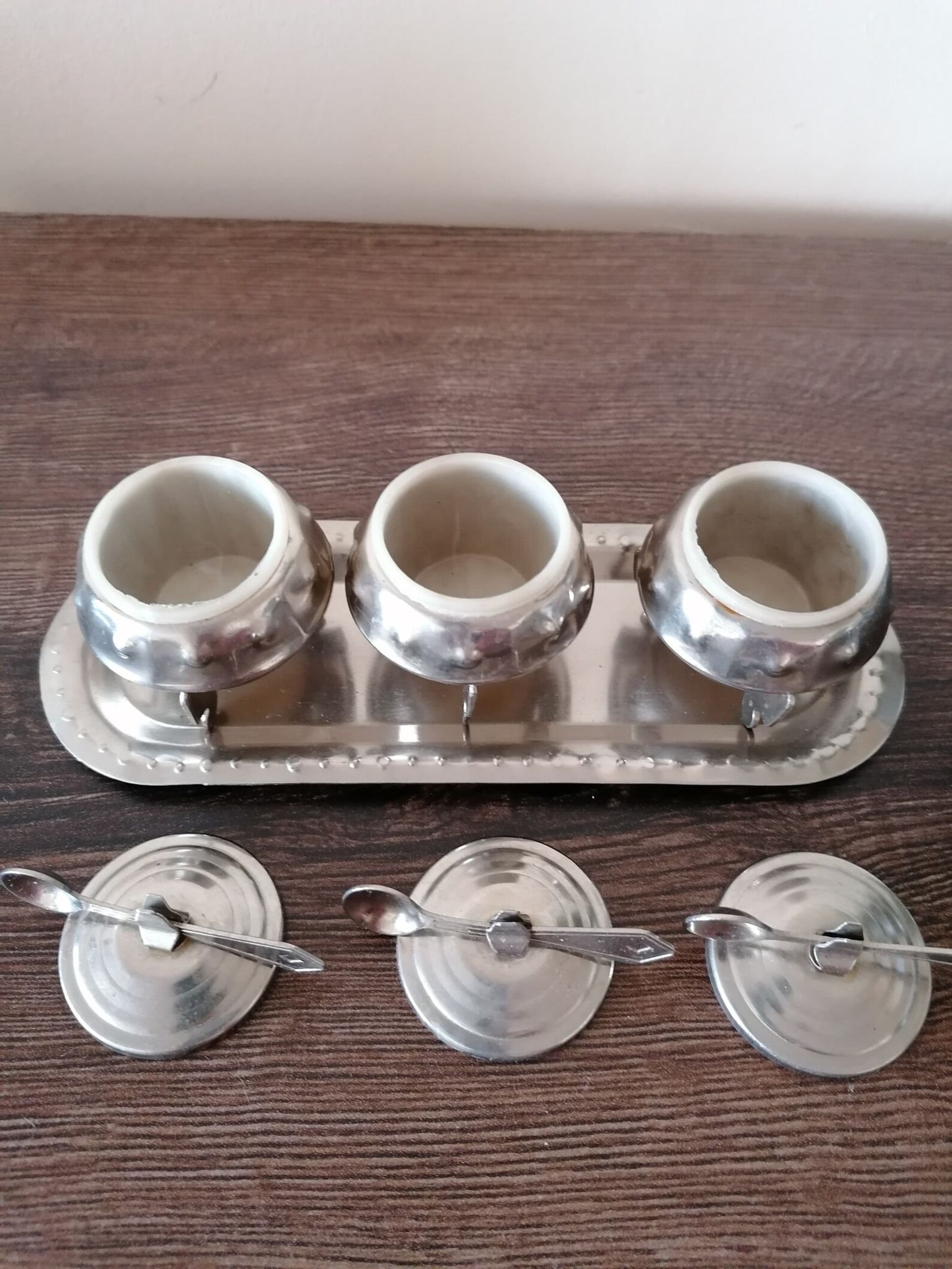 Condiment bowl Condiment set Mini spice bowls Metal set Etsy