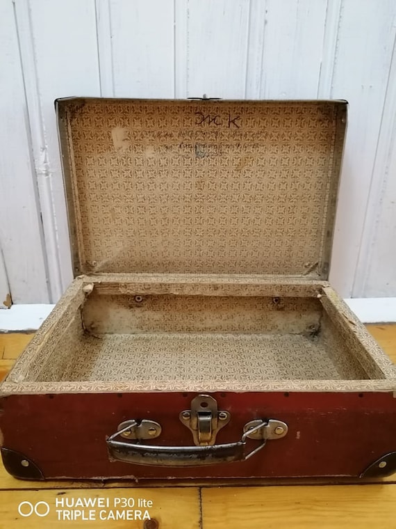 Vintage  suitcase , Vintage cardboard suitcase fr… - image 7