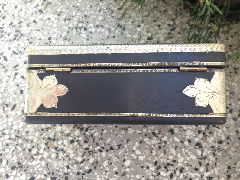 Metal Lined Box Wooden Metal Lined Box Wooden Box Metal-enclosed wooden box Vintage Cigar Tobacco Smoking