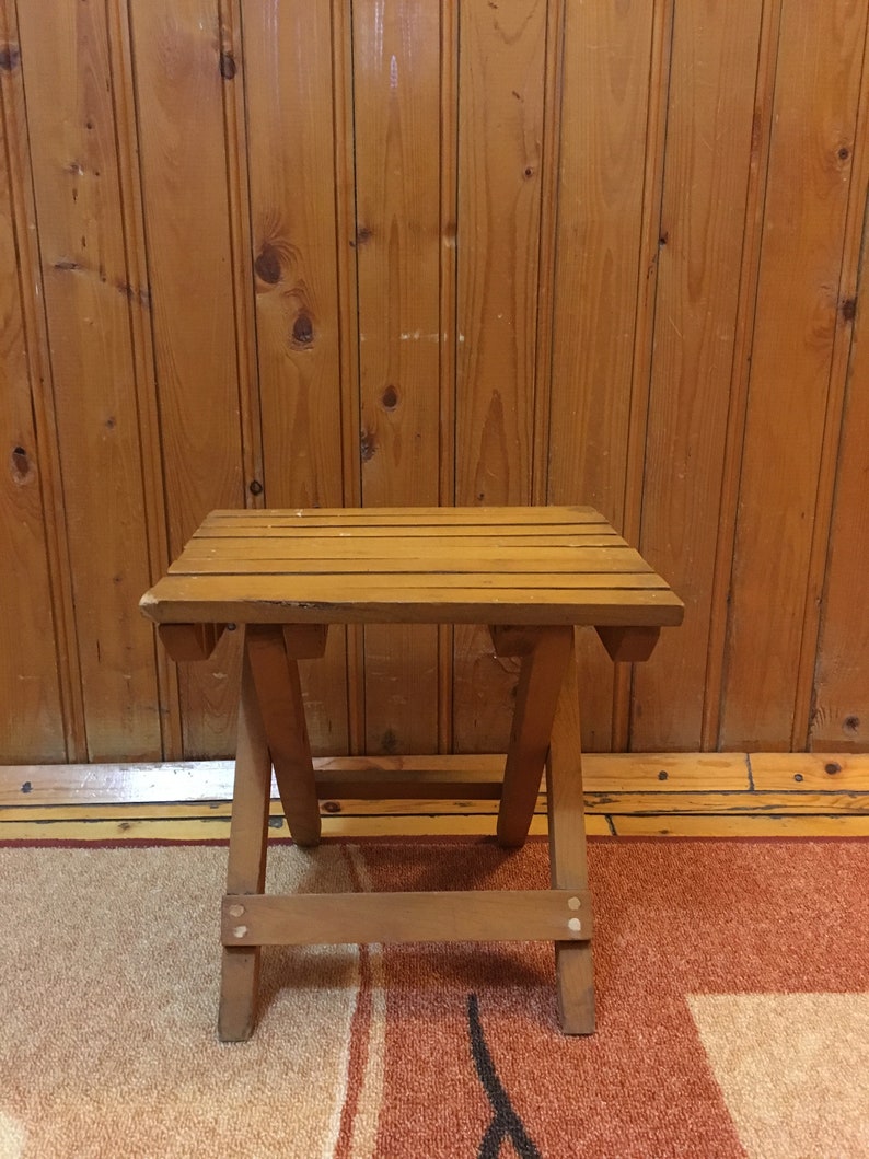 Little Folding Chair Picnic Seat Vintage Seat Antique Folding Seat Fisherman Folding Fishing Folding Stool Wooden Stool