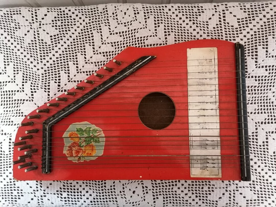 Vintage Zither, Folk Musical Instrument, German Harp by Jubel Töne