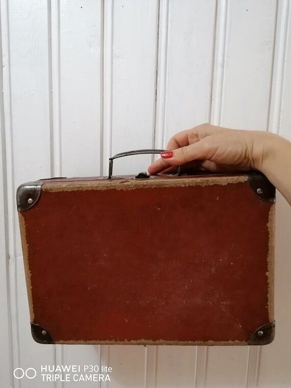 Vintage  suitcase , Vintage cardboard suitcase fr… - image 2