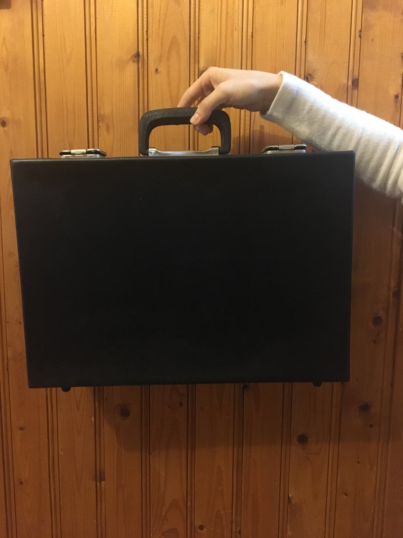 Vintage briefcase Black briefcase Travel briefcase Vintage Etsy