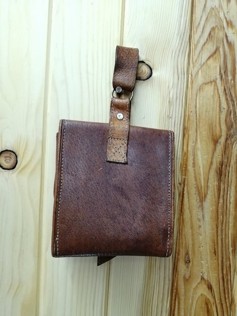 Men/'s brown leather belt bag Gift idea Belt leather case Genuine leather pouch Mens leather wallet