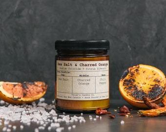 Sea Salt & Charred Orange Vegan Soy Wax Candle