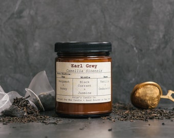 Bougie à la cire de soja végétalienne Earl Grey