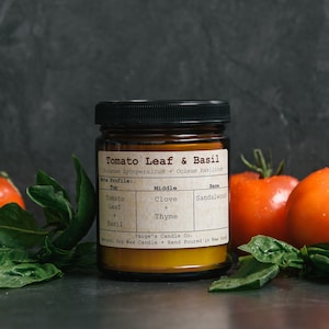 Tomato Leaf & Basil Vegan Soy Wax Candle