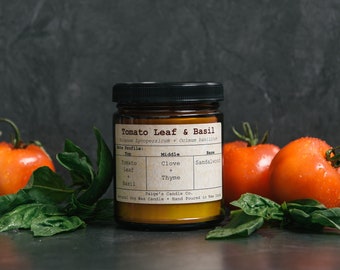 Tomato Leaf & Basil Vegan Soy Wax Candle