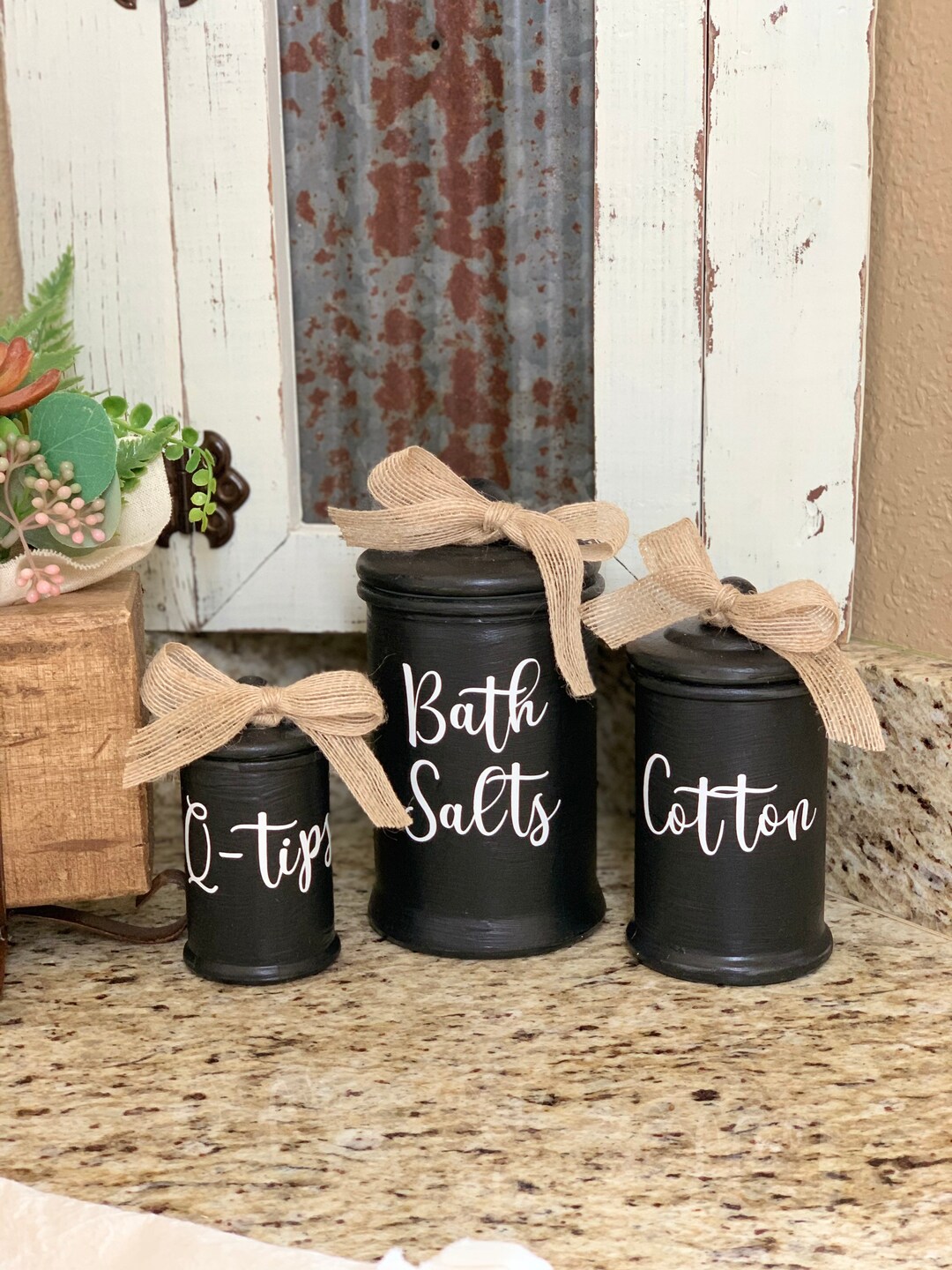 Modern Farmhouse Bathroom Canister Set - Etsy