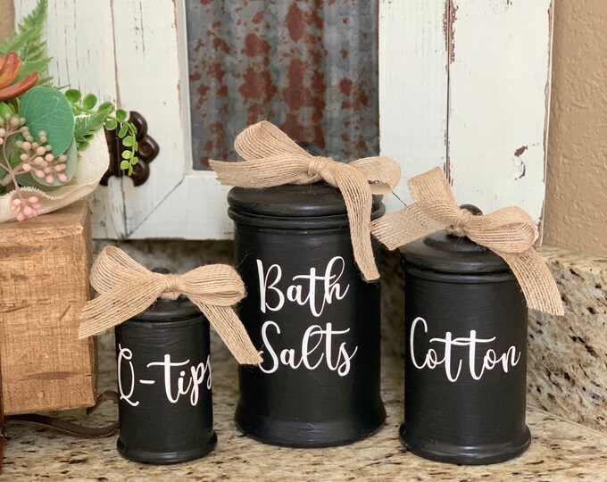 Modern Farmhouse Bathroom Canister Set - Etsy