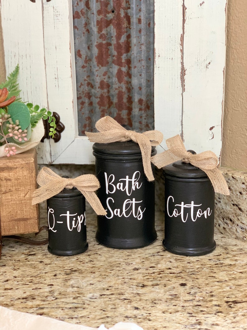 Modern Farmhouse Bathroom Canister Set Etsy