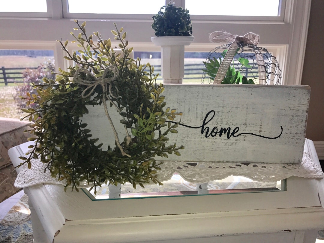 Home Sign With Wreath - Etsy