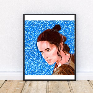 Drawing Print Rey The Force Awakens