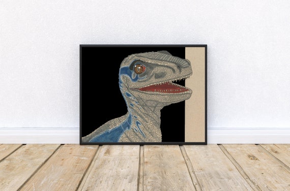 Bluethe Rapter Drawing Baby Blue Velociraptor Drawing