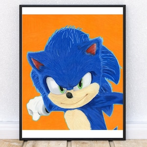 Drawing Print Sonic the Hedgehog