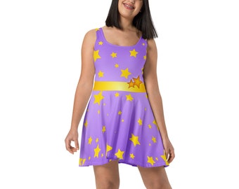 Lyra - Starry Painted Sleeveless Skater Dress - Sizes XS to 3XL