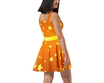 Andromeda - Starry Painted Sleeveless Skater Dress - Sizes XS to 3XL