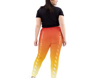 Cosplayer On Break - Orange & Yellow Cosplay Cover Up Jogger Sweatpants - LARGE Pockets and Elastic Drawstring Waistband - Sizes XS thru 3XL