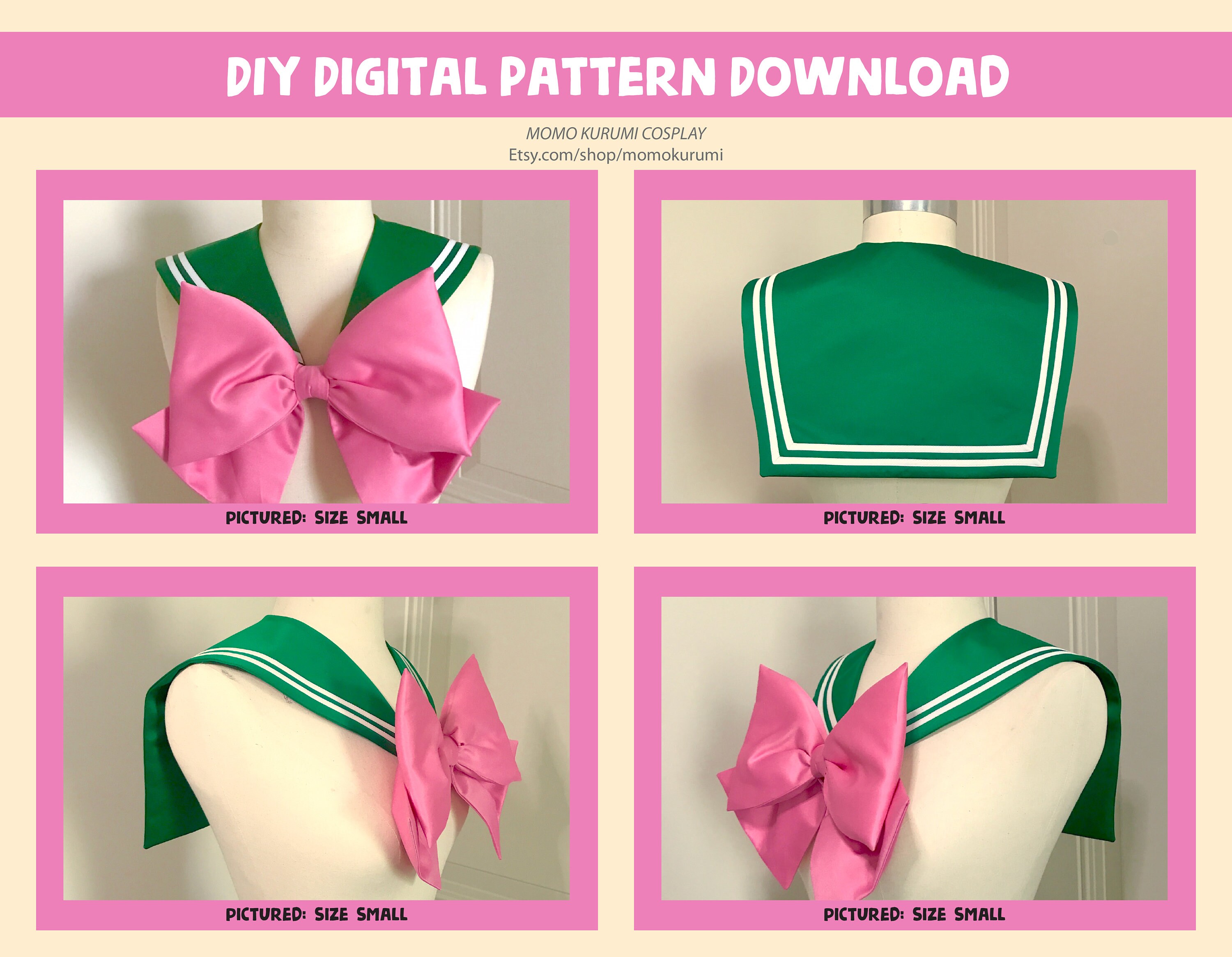 DIY Sailor Collar Pattern size Small - Etsy