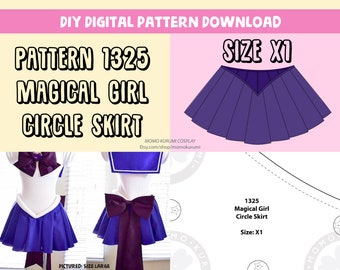 DIY- Magical Girl Circle Skirt Pattern (Size X1)