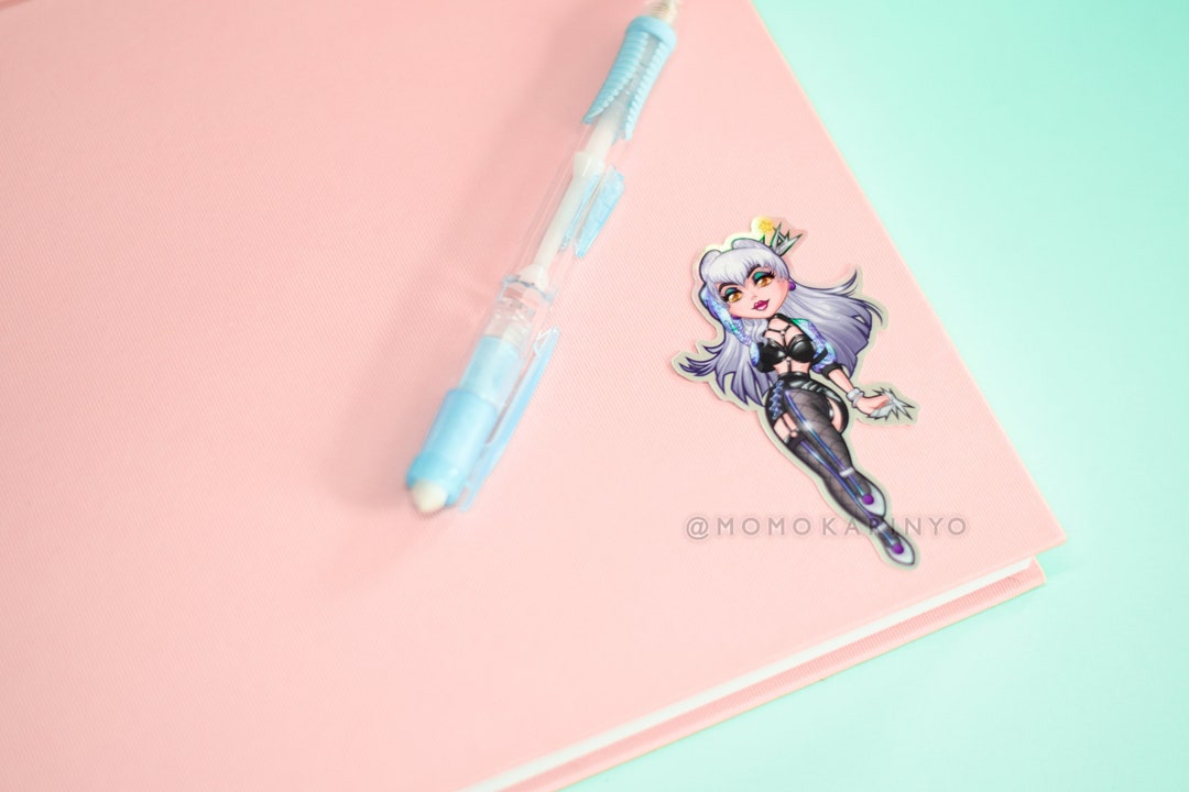Evelyn KDA Chibi-style Anime Sticker With Silver Mirror Edges - Etsy