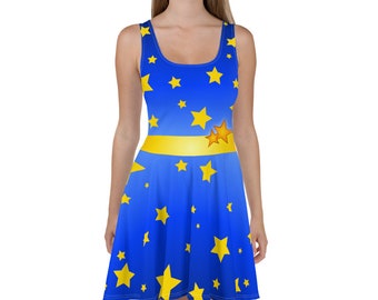 Starry Painted Sleeveless Skater Dress - Sizes XS to 3XL