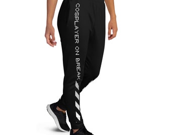 Cosplayer On Break - Black and White Cosplay Cover Up Jogger Sweatpants - LARGE Pockets and Elastic Drawstring Waistband - Sizes XS thru 3X