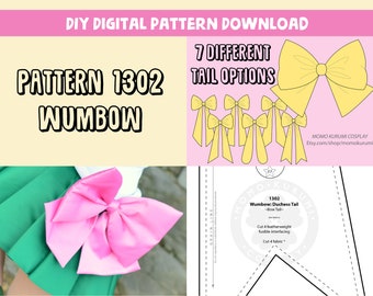 DIY- Wumbow Pattern with Seven Tail Options, Downloadable Printable Sewing Pattern, One Size Fits All