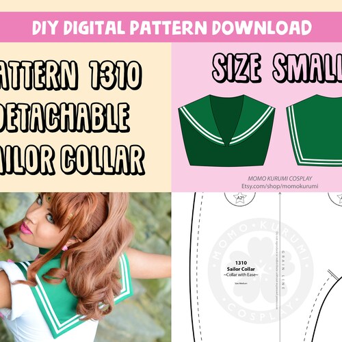 DIY Sailor Collar & Bow PDF Sewing Pattern for Cosplay Etsy Canada