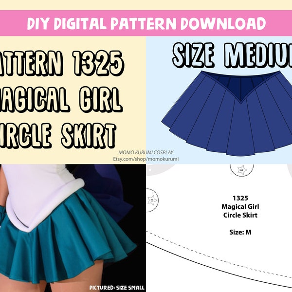 DIY- Magical Girl Circle Skirt Pattern (Size Medium)