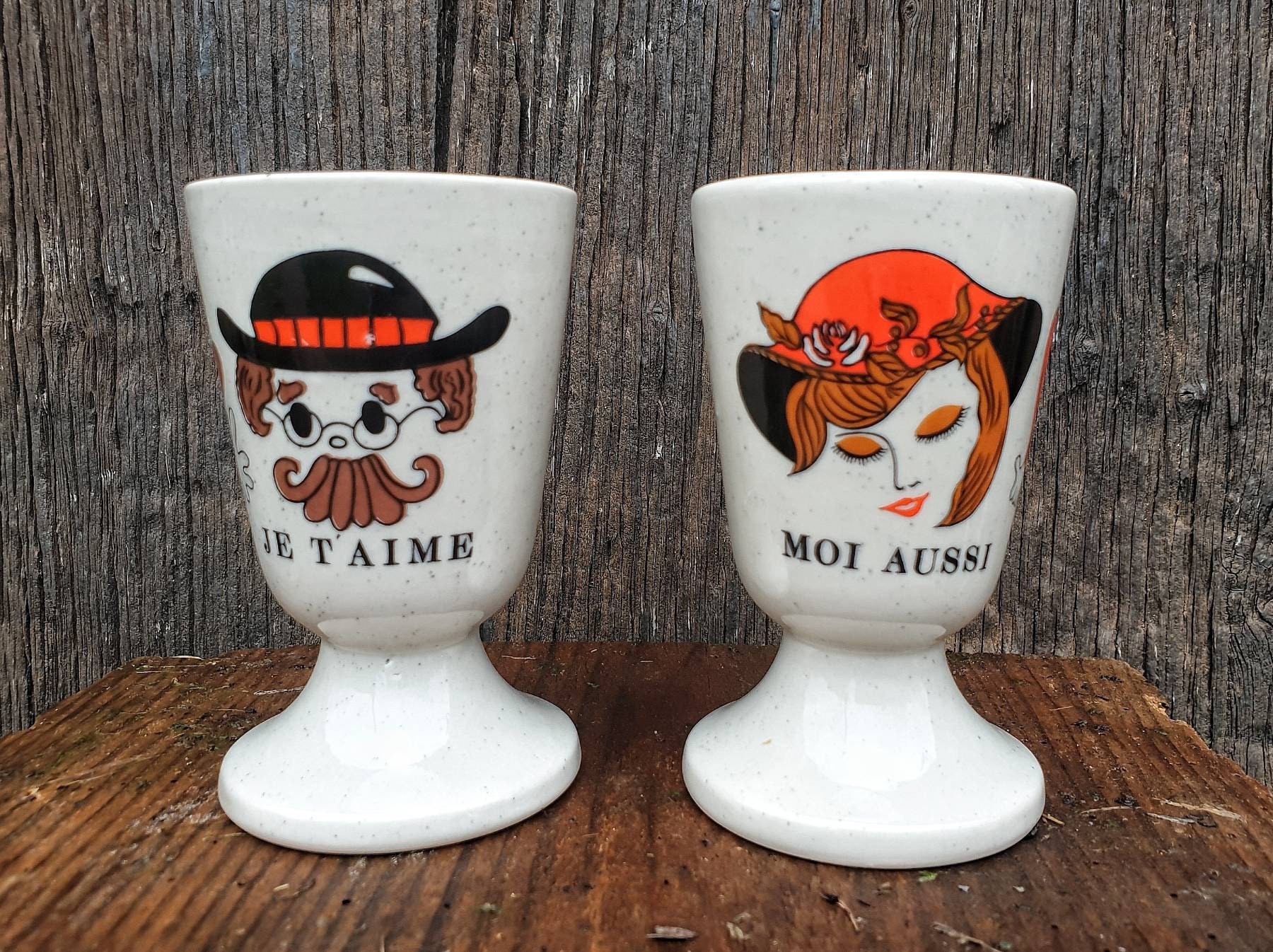 Français Tasses Vintage, Je T'aime Moi Aussi Tasses, à Café Couples, Idées Cadeaux Anniversaire, Fra