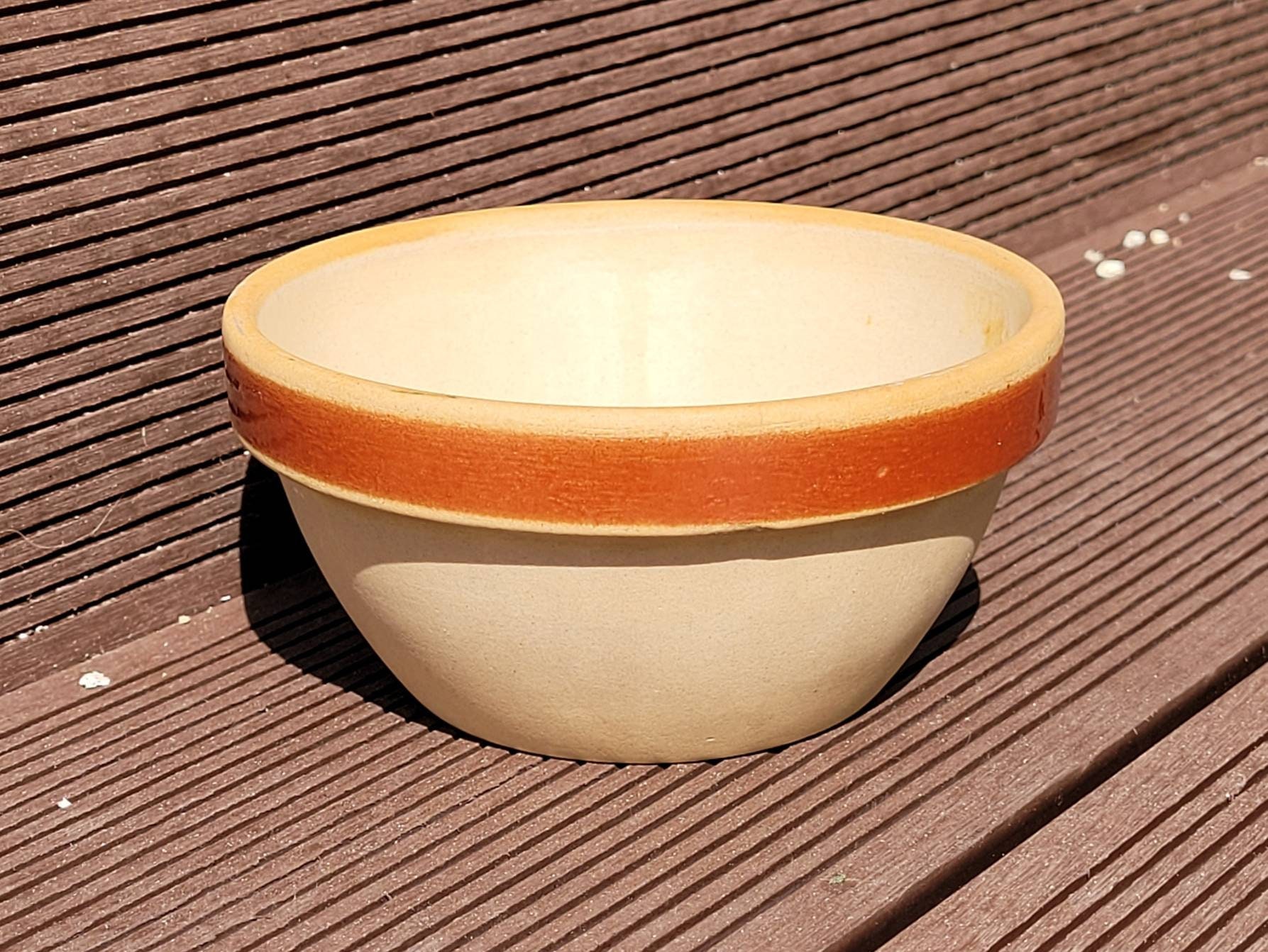 Gris de Gient Français Bol en Grès Vintage Petit Gris Plat Service Grignote Français Pièce Accent Cu