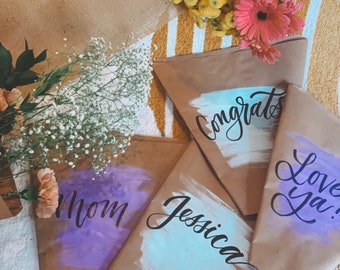 Custom Hand Lettered Bouquet Sleeves