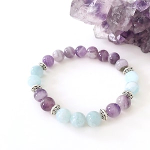 Aquamarine and amethyst bracelet discount