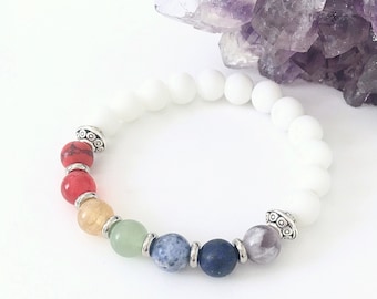 Chakra bracelet, 7 Chakra Jewelry, Yoga Jewelry, Gemstone Bracelet, Yoga Bracelet, Healing Gemstones, Yoga Chakra Crystal Bracelet