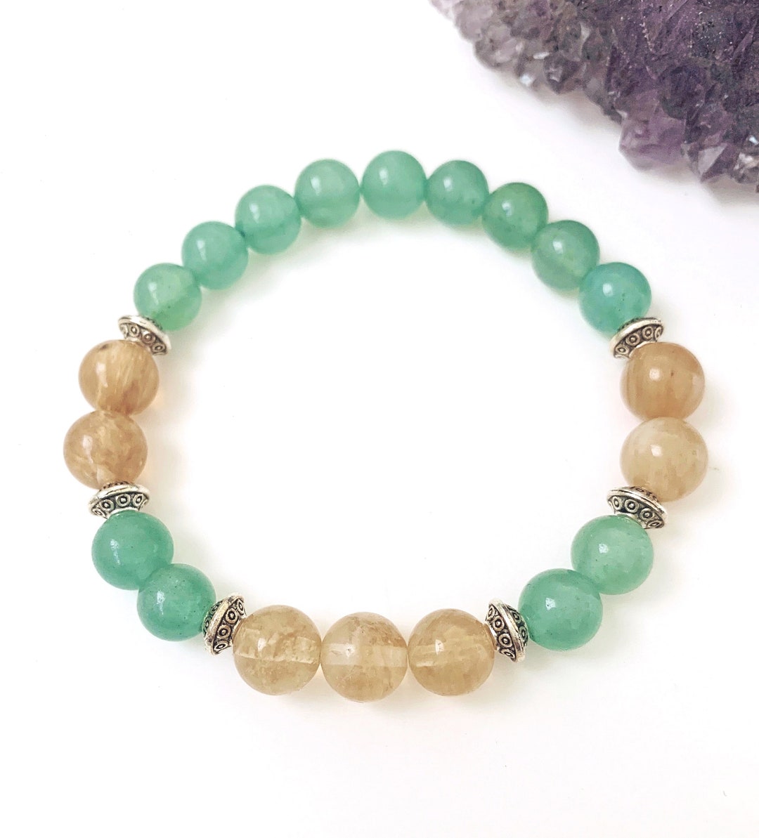 Bracelet Verseau Année 2025 en Citrine, Aventurine verte et Labradorite main image 1