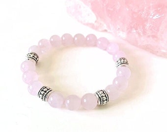 Rose Quartz Self-Love Bracelet, The Heart Stone, Gemstone Bracelet, Pink Beaded Bracelet, Healing Crystals, Gentle Loving Energy, Compassion