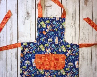 Robot apron, boy's apron, girl's apron