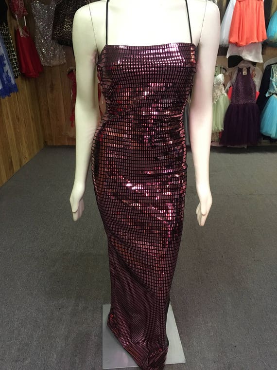 hot pink metallic dress