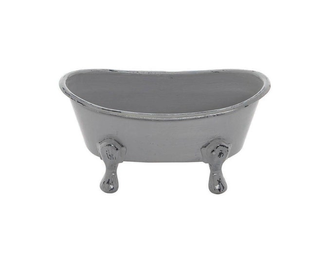 Miniature Clawfoot Bathtub Soap Dish, Distressed Enameled Metal Etsy