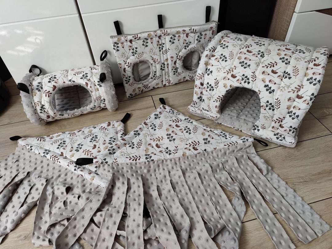 Guinea Pig Hammock Set Tunnel Hay Bag Hammocks Hideout for Bunnies