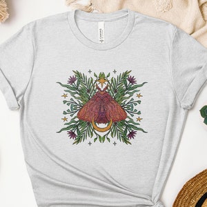 Botanical Luna Moth T-Shirt: Celestial Cottagecore Tee