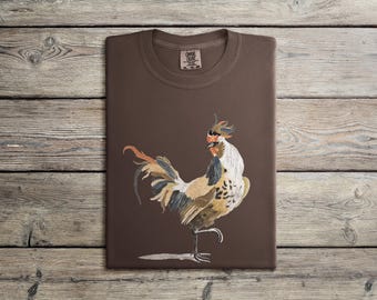 Vintage Rooster Graphic T-Shirt, Distressed Farmhouse Style, Unisex Farm Life Tee
